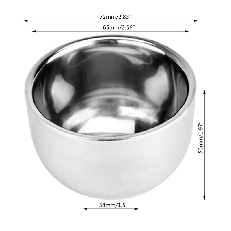 Double Layer Stainless Steel Shaving Brush Bowl