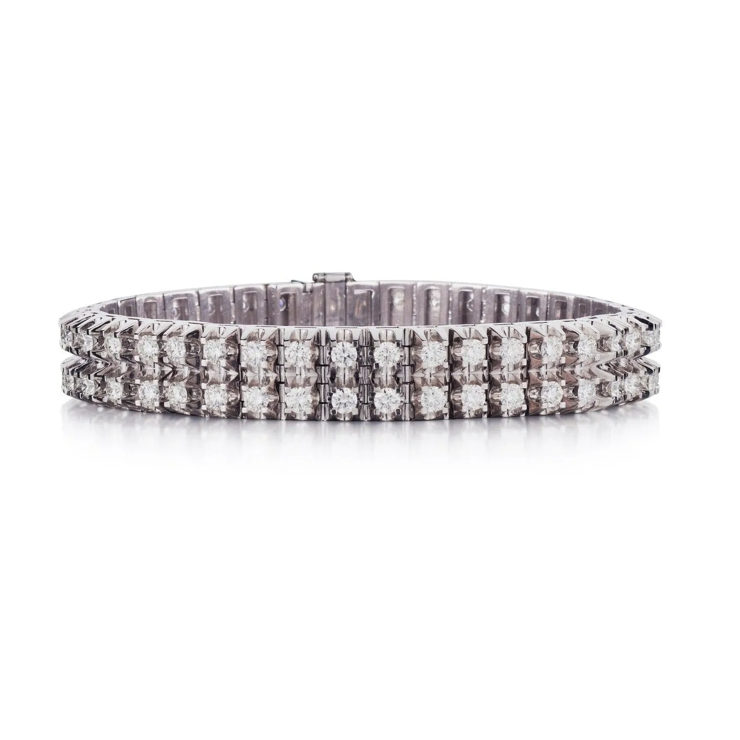 DOUBLE ROW DIAMOND TENNIS BRACELET