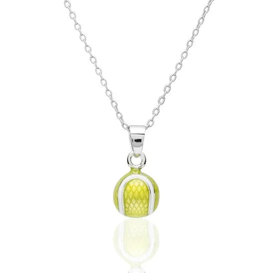 Enamel Tennis Ball Pendant Small and charm options