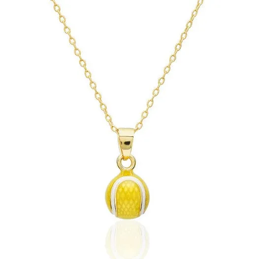 Enamel Tennis Ball Pendant Small and charm options