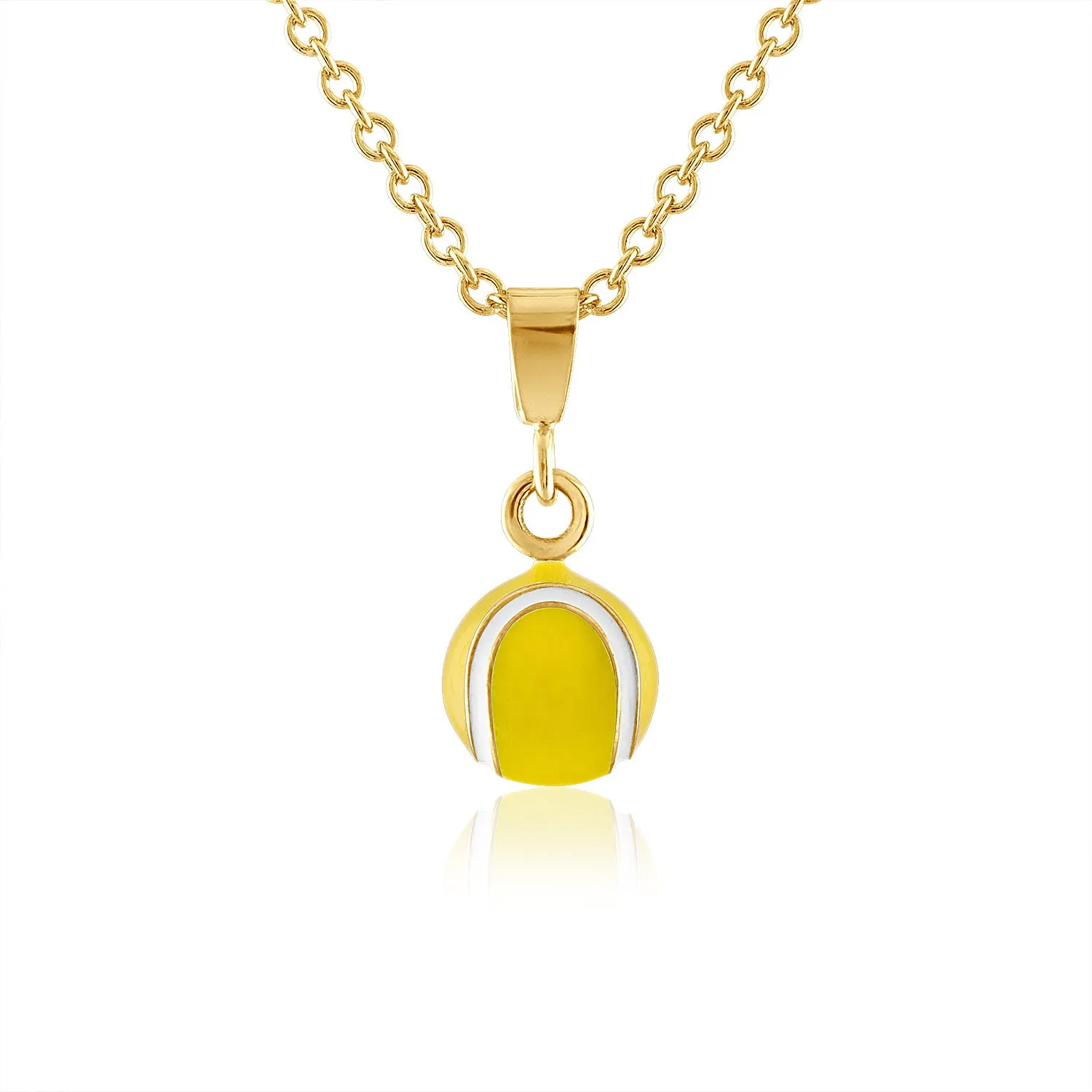 Enamel Tennis Ball Pendant Small and charm options