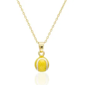 Enamel Tennis Ball Pendant Small and charm options