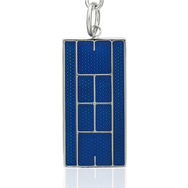 Enamel Tennis Court Key Ring