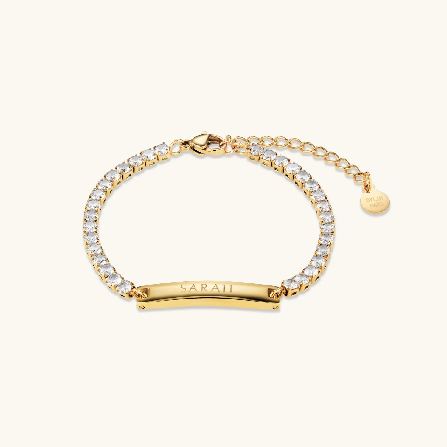 Engraved Tennis Bracelet Gold