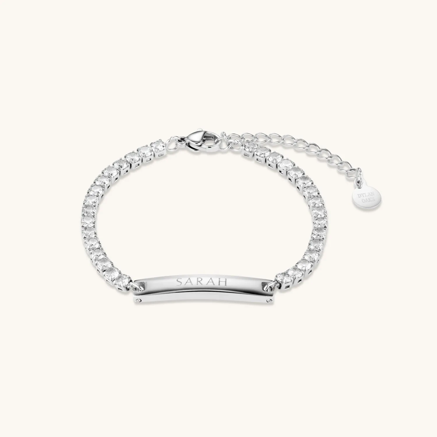 Engraved Tennis Bracelet Silver