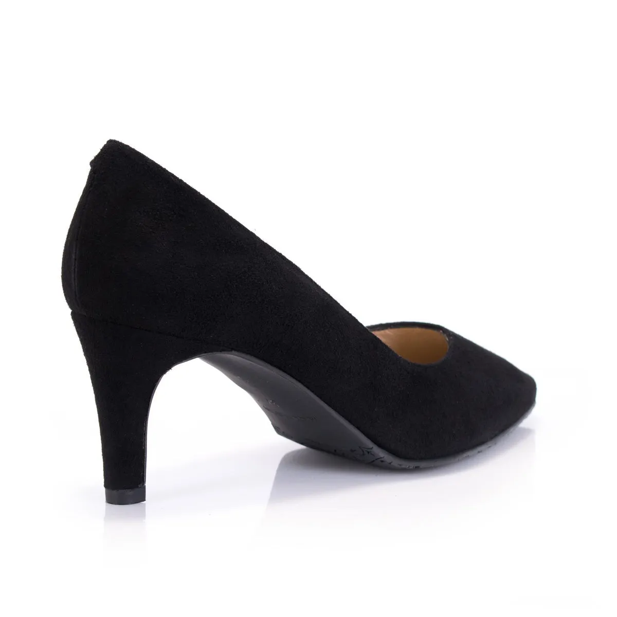 Eve Wide Fit Court Shoe – Black Suede