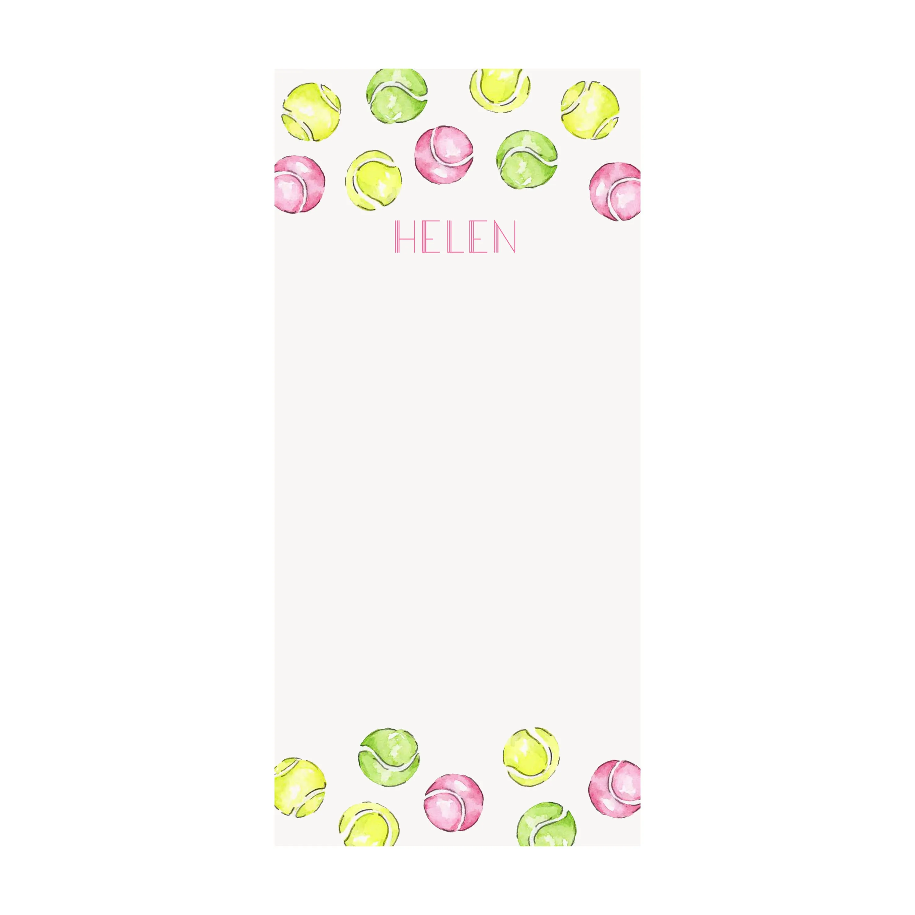 Falling Tennis Balls Notepad- Personalized