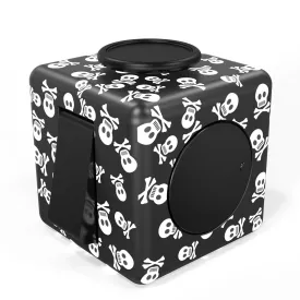 FIDPRO Fidget Cube, Silent Dice Toy - Click, Flip, Glide, Spin, Rub & Roll, [SKULL]