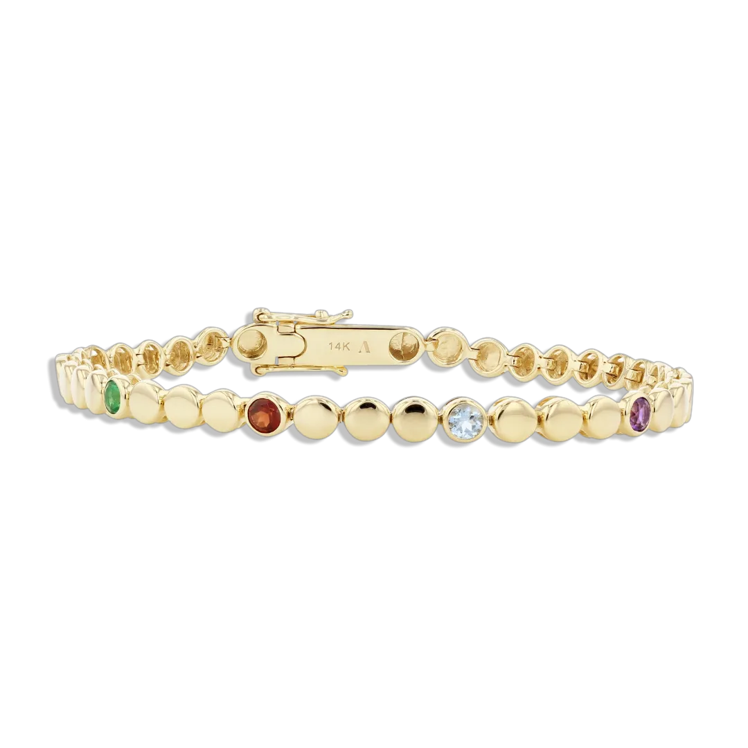 Flat Gold Ball Tennis Bracelet