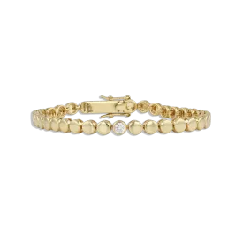 Flat Gold Ball Tennis Bracelet