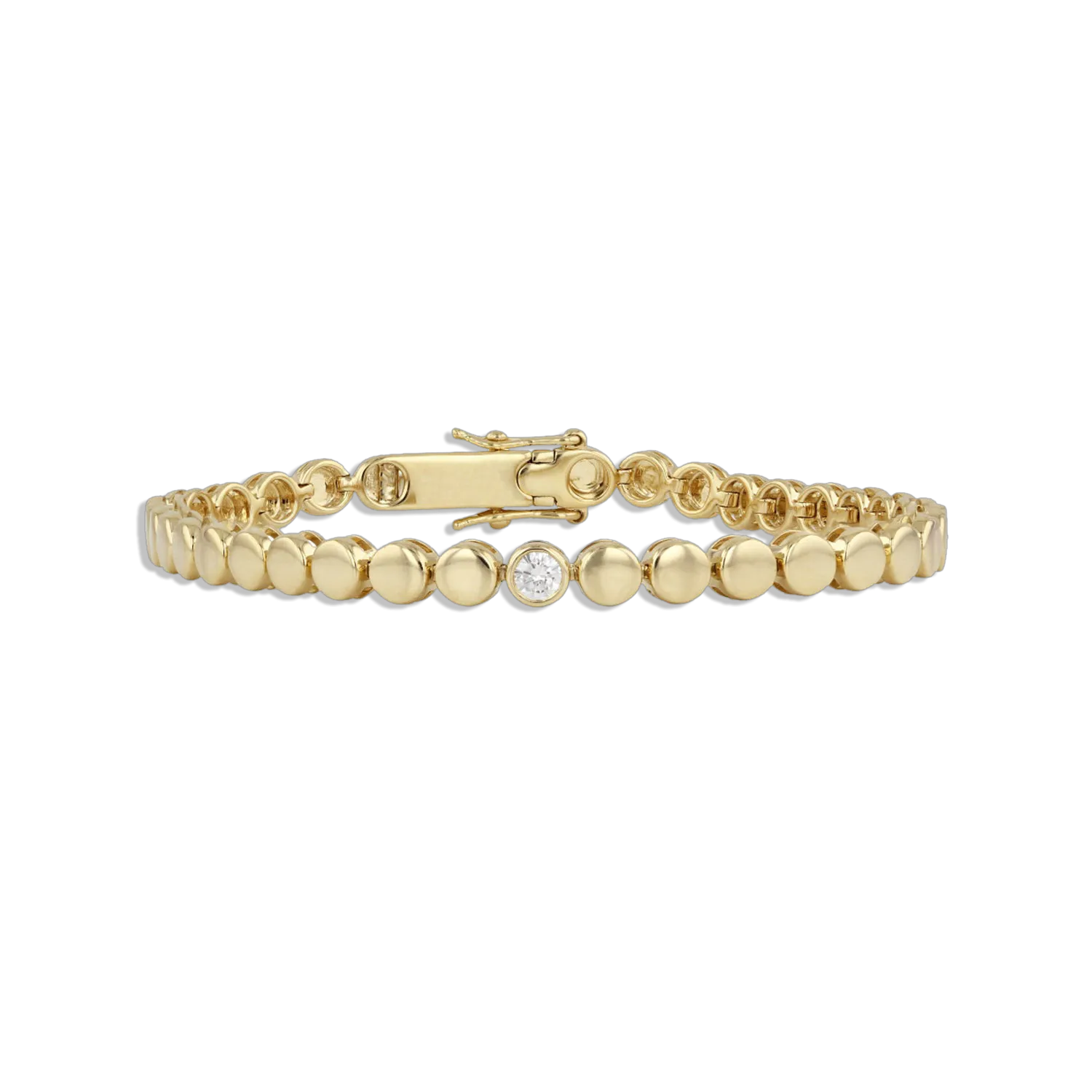 Flat Gold Ball Tennis Bracelet