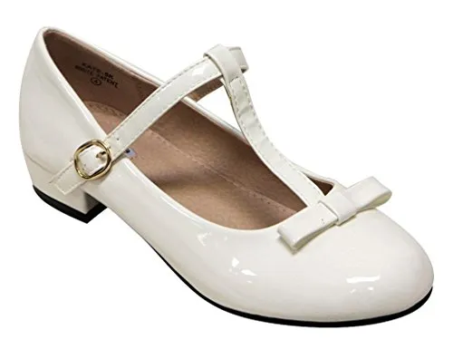 Girl's Kate-5 T-Strap Mary-Jane Low Heel Shoes