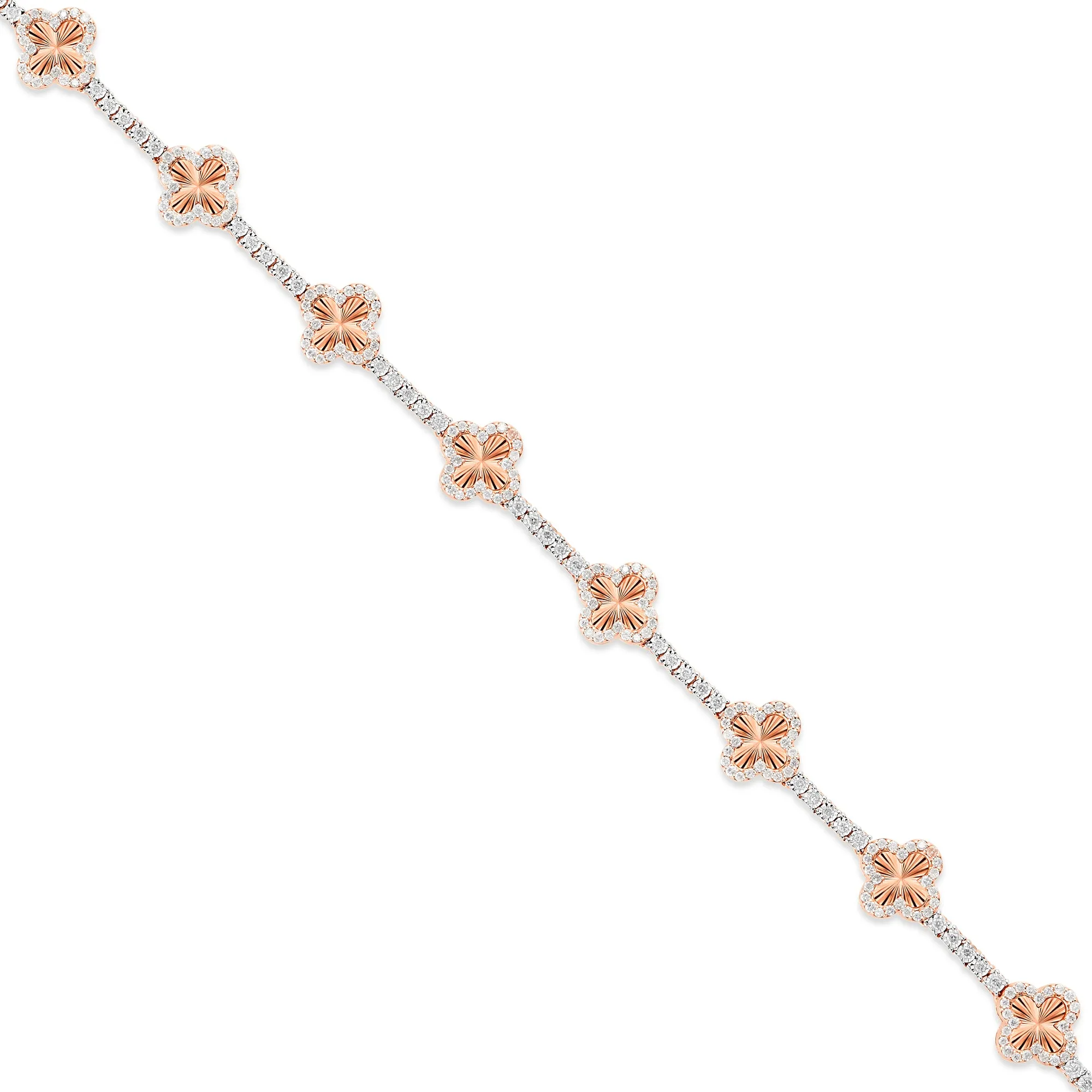 Gold Accent Diamond Clover on Tennis Chain