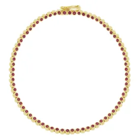 Gold Tennis Bracelet with Rubies