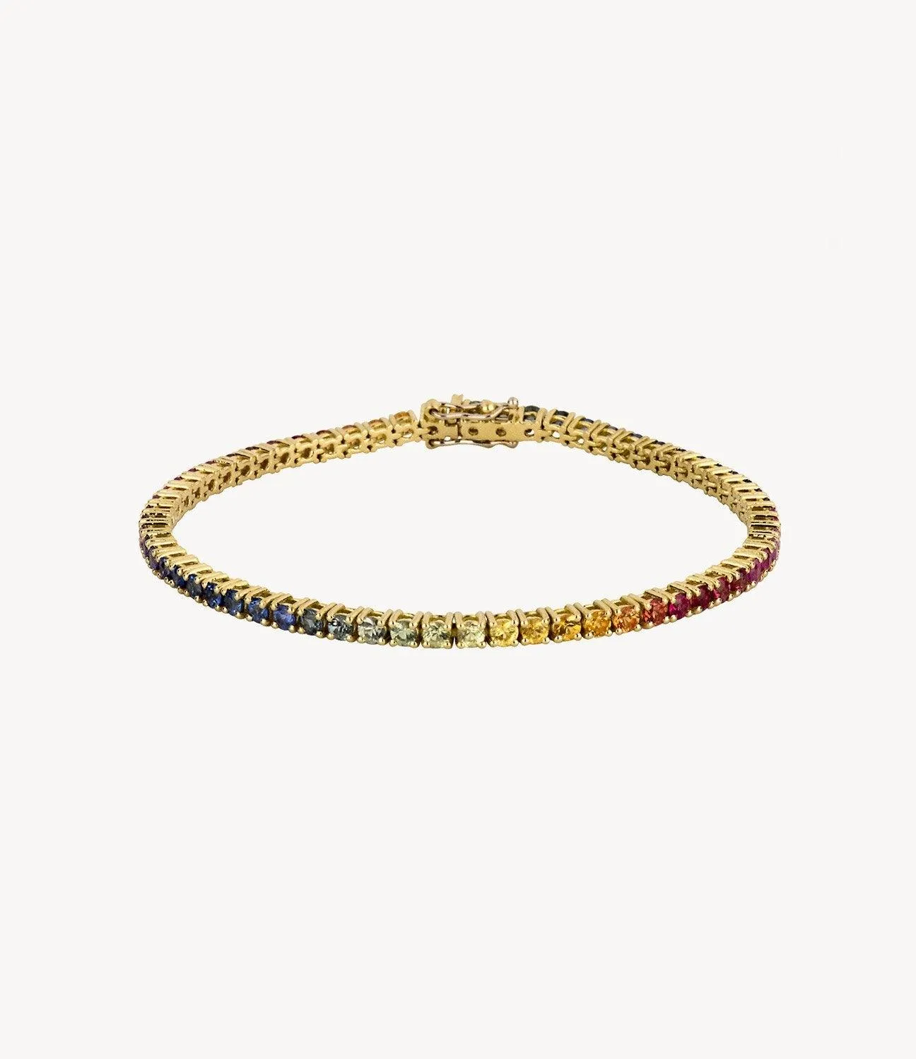 Graduated Rainbow Sapphire Tennis Bracelet