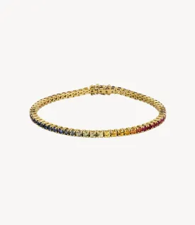 Graduated Rainbow Sapphire Tennis Bracelet