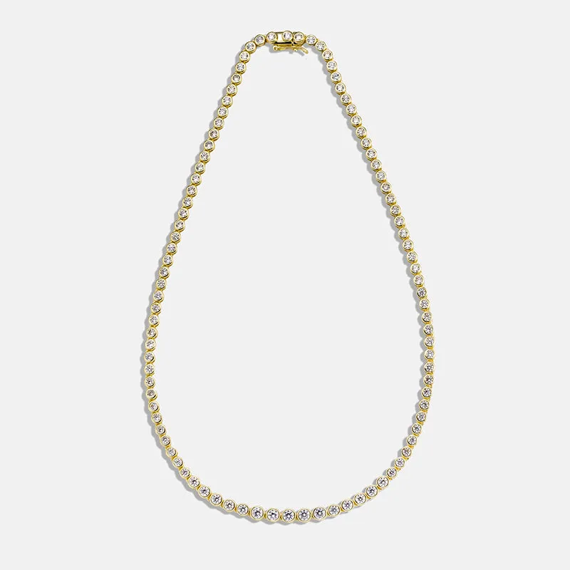 Graduated Round Cut Tennis Necklace