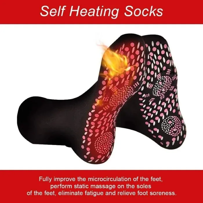 Groovywish Unisex Heated Socks Anti-slip Warm Massaging Stockings