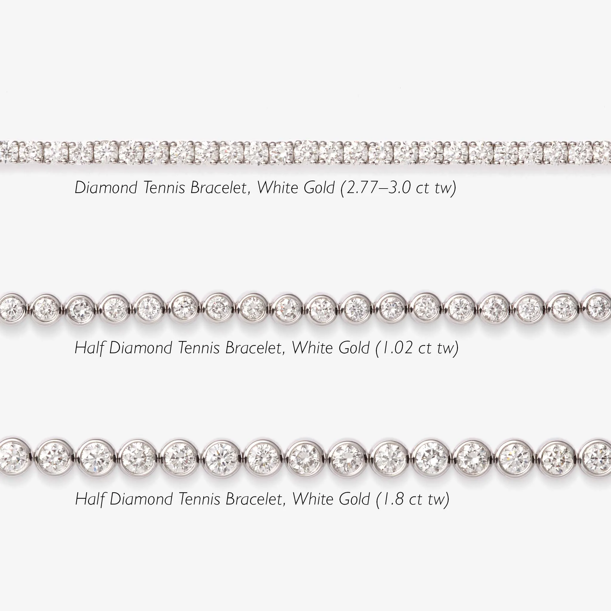 Half Diamond Tennis Bracelet 14k White Gold (1.02 ct tw)