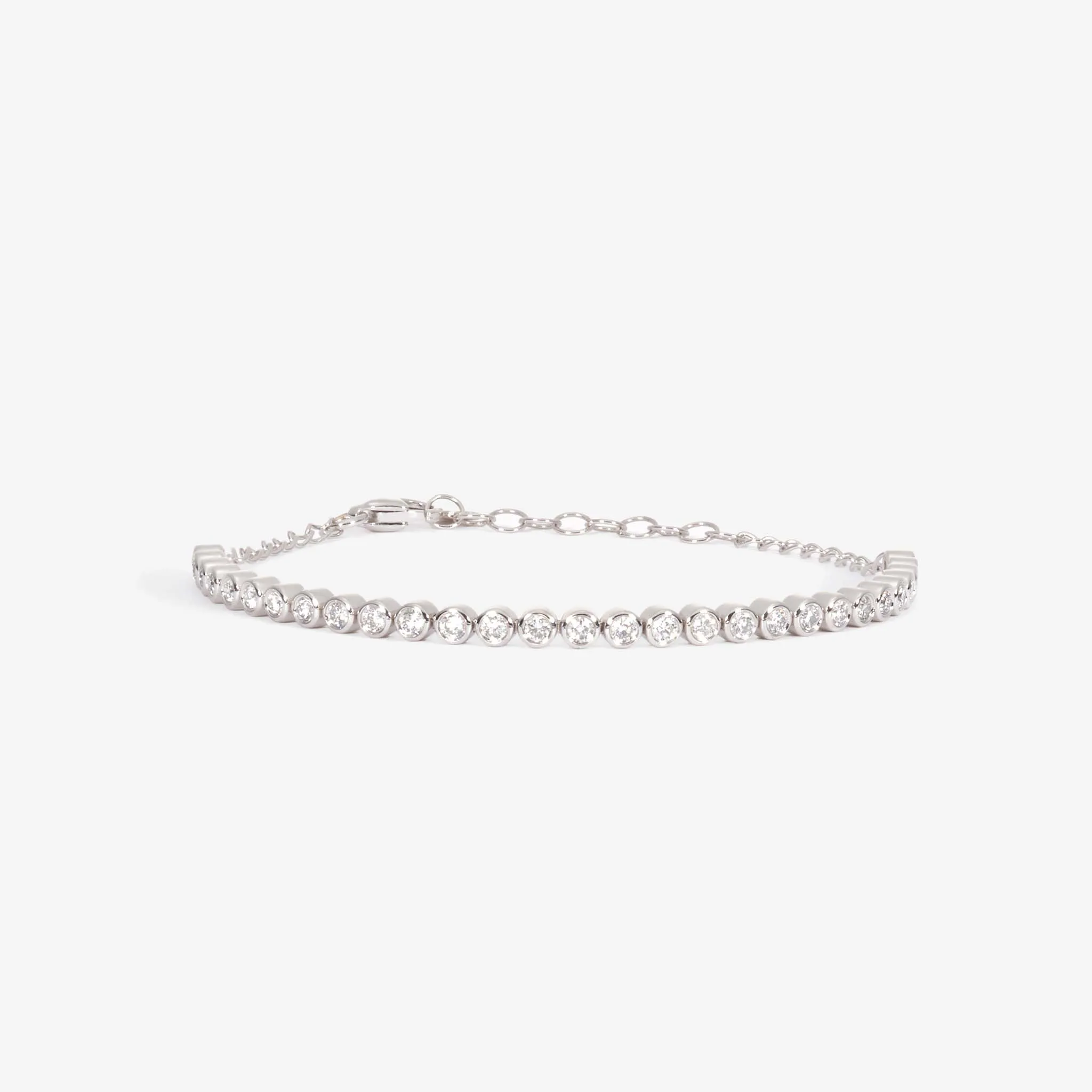 Half Diamond Tennis Bracelet 14k White Gold (1.02 ct tw)