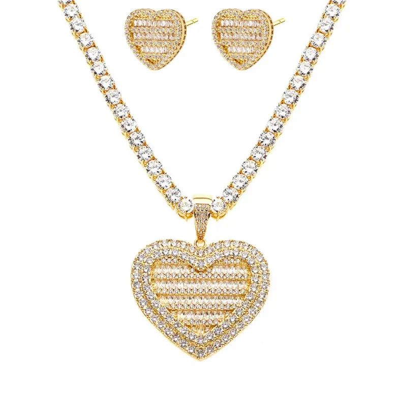 Heart Tennis Jewelry Set