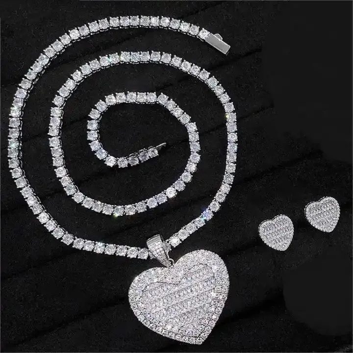 Heart Tennis Jewelry Set