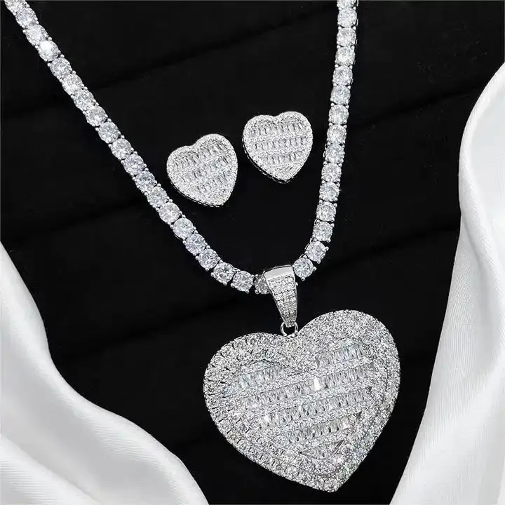 Heart Tennis Jewelry Set