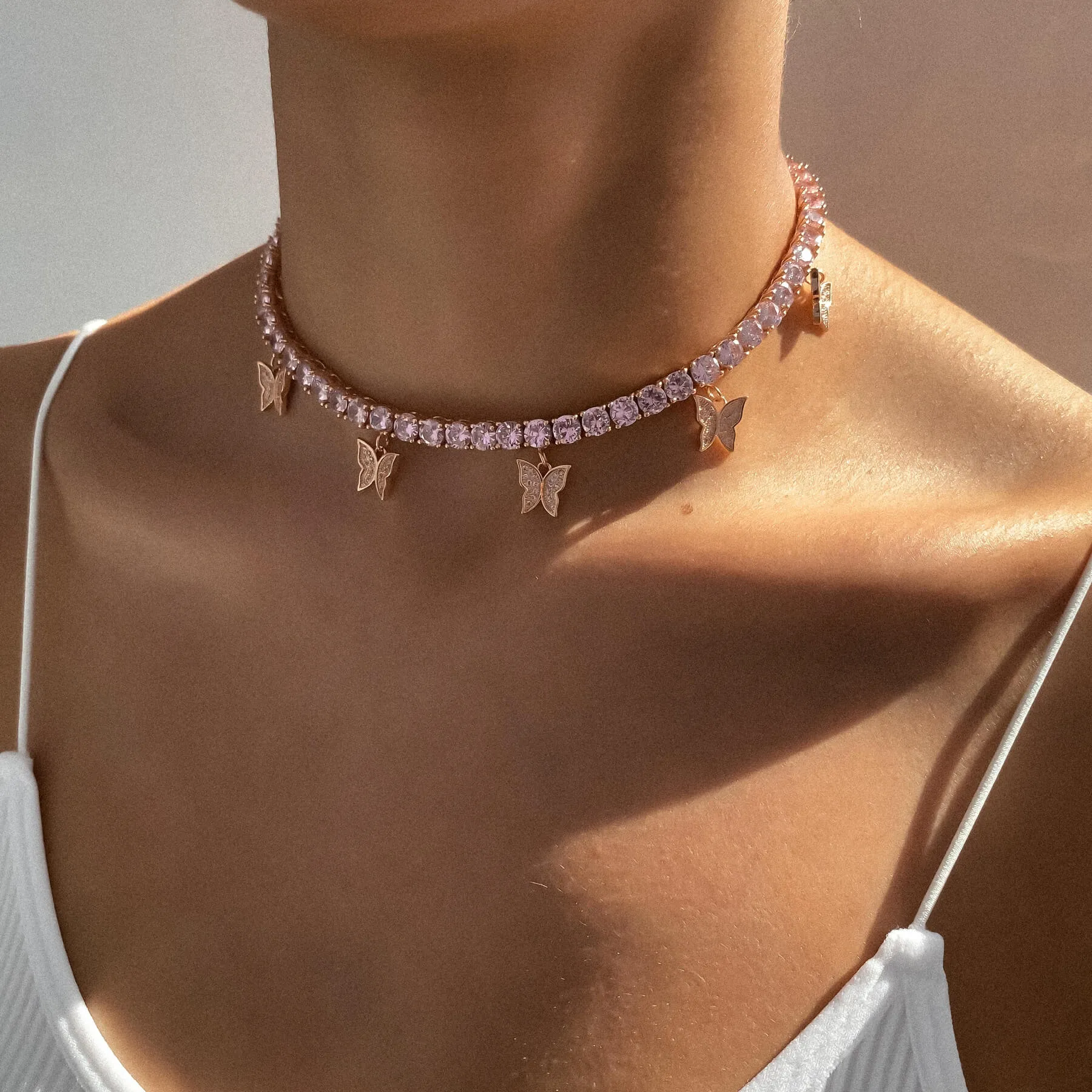 Icy Butterfly Choker (Pink CZ) | PRYA™