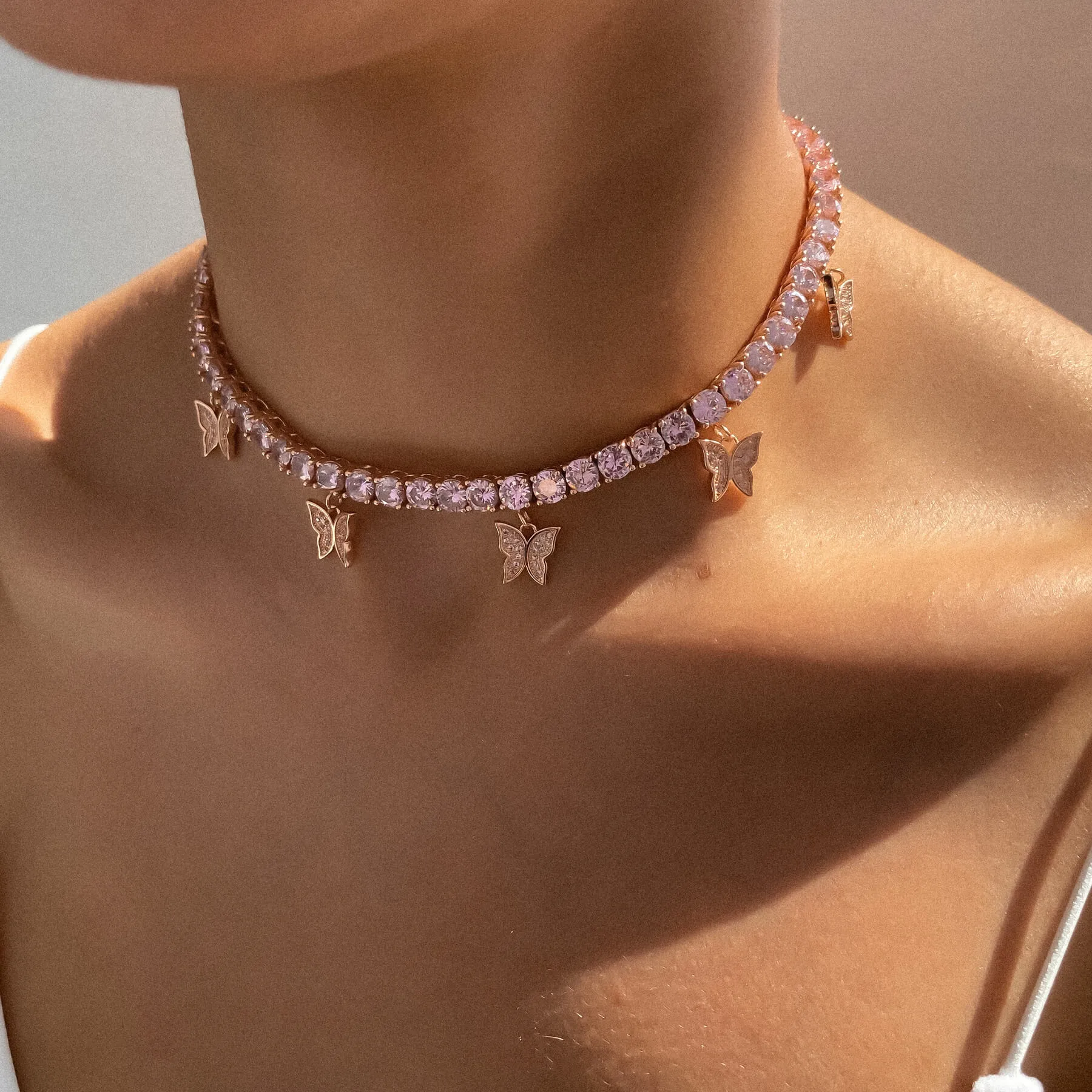 Icy Butterfly Choker (Pink CZ) | PRYA™