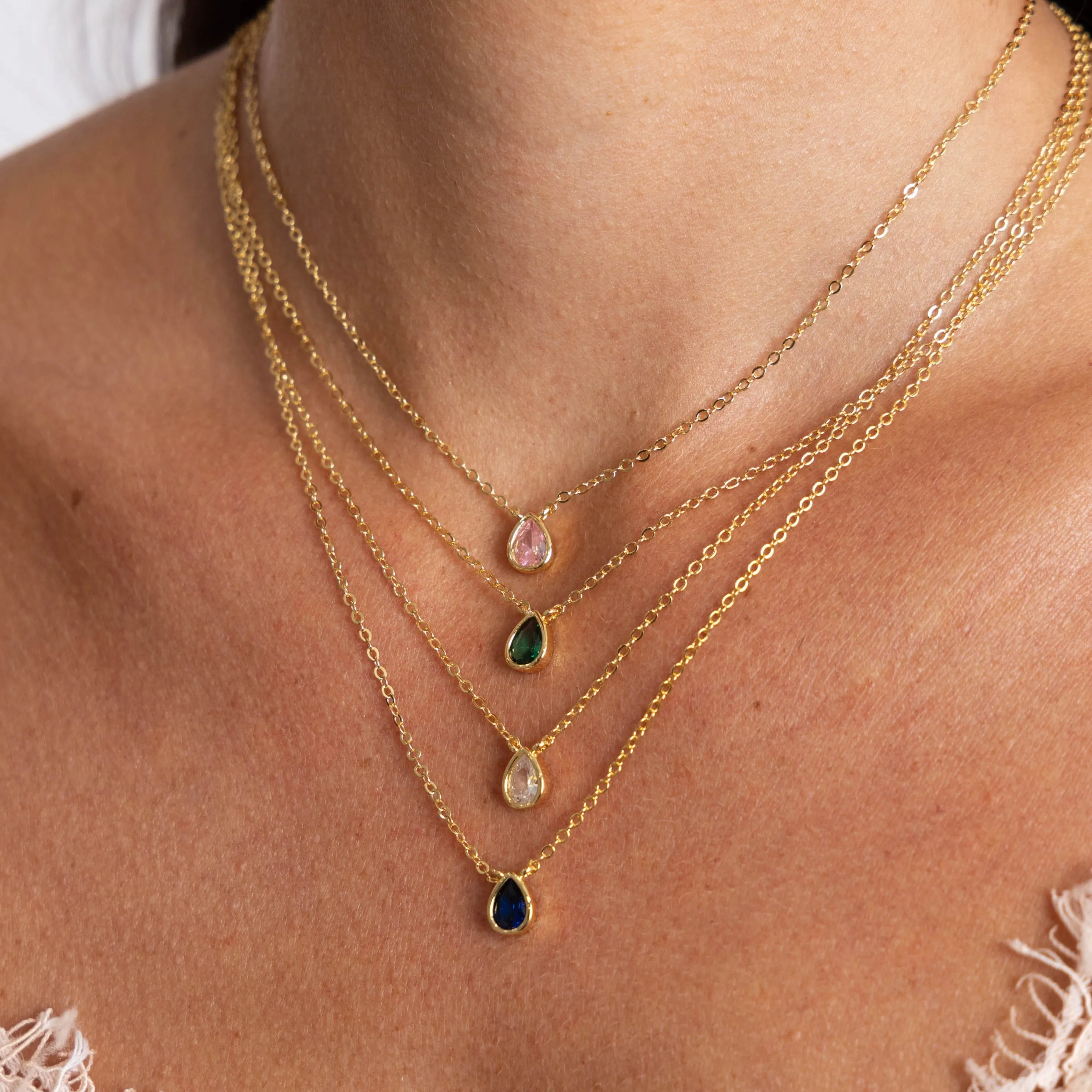 Ines Raindrop Necklace Sapphire