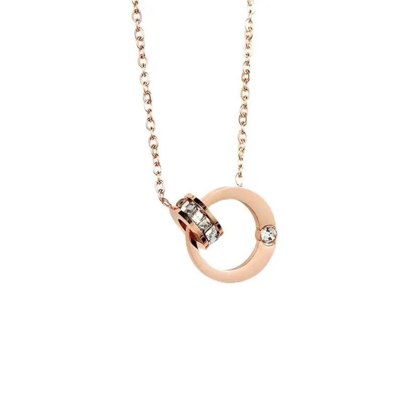 Interlinked Solitaire Rolling Stones Necklace