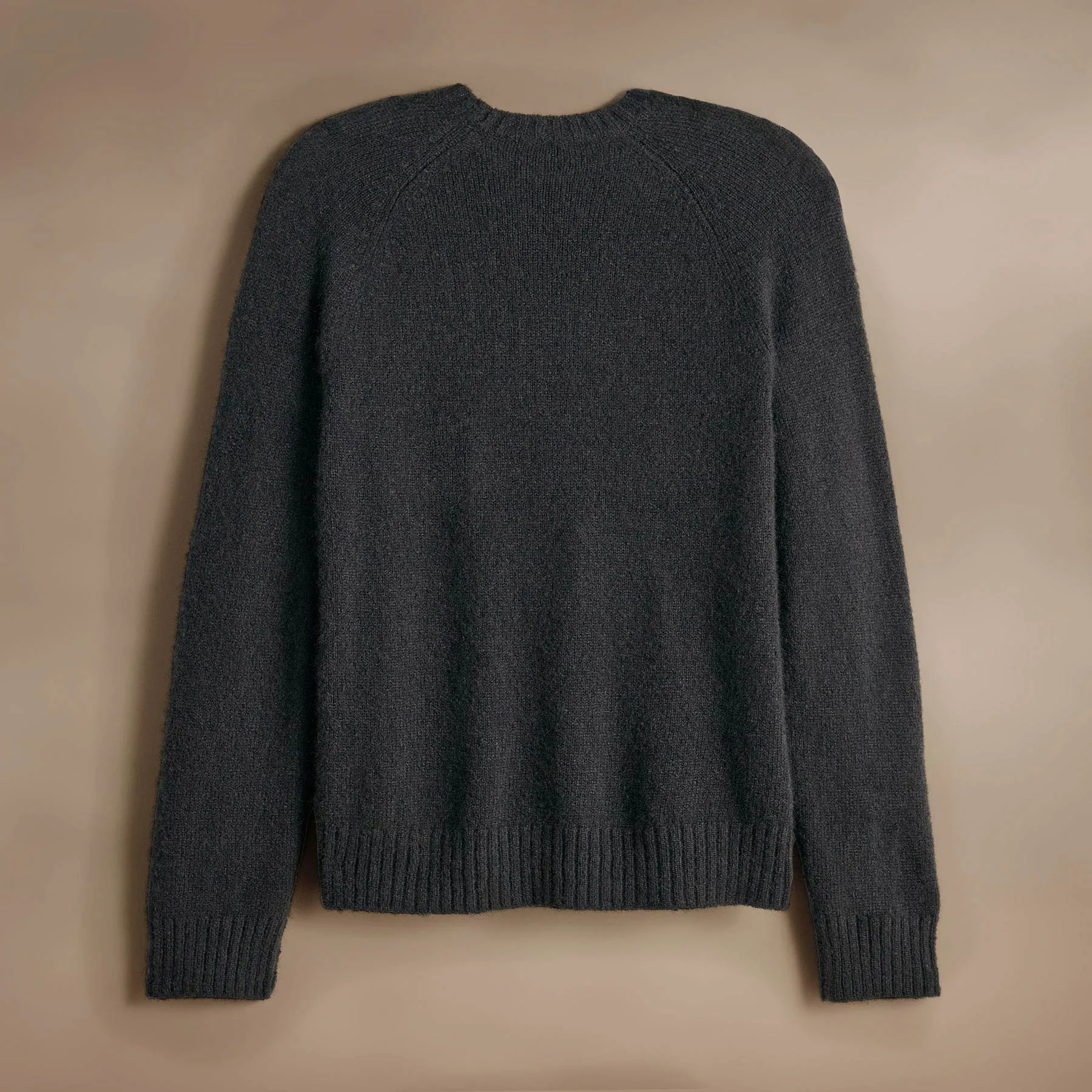 Lightweight Textured Cashmere Crew - Black