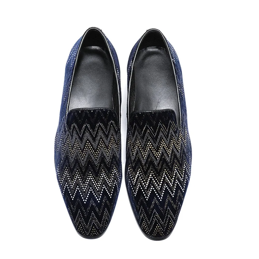 Low Top Men Shoes with Decoration Pointed Slip on