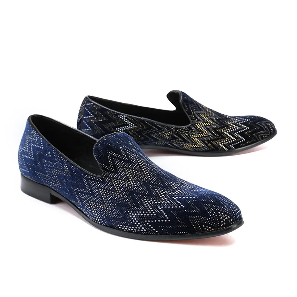 Low Top Men Shoes with Decoration Pointed Slip on