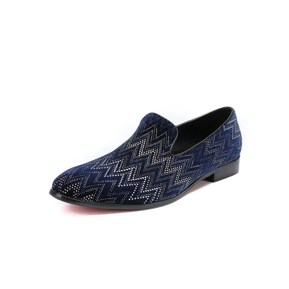 Low Top Men Shoes with Decoration Pointed Slip on