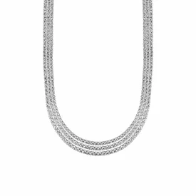 Luxe Tennis Layered Necklace Silver