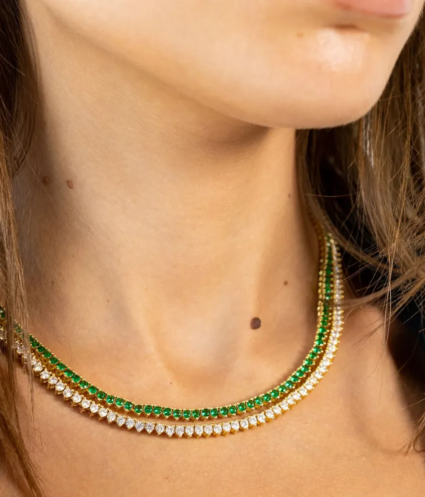 Melinda Tennis Necklace | Emerald