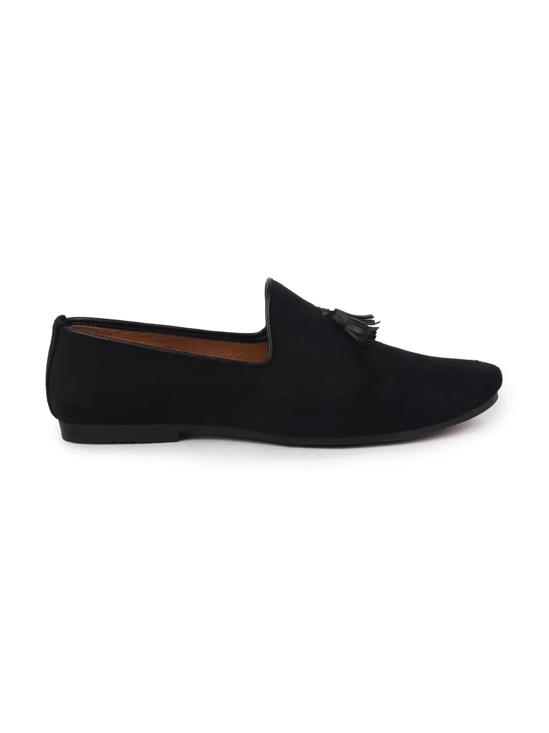 Men Black Velvet Party Loafers Slip On Casual Shoes