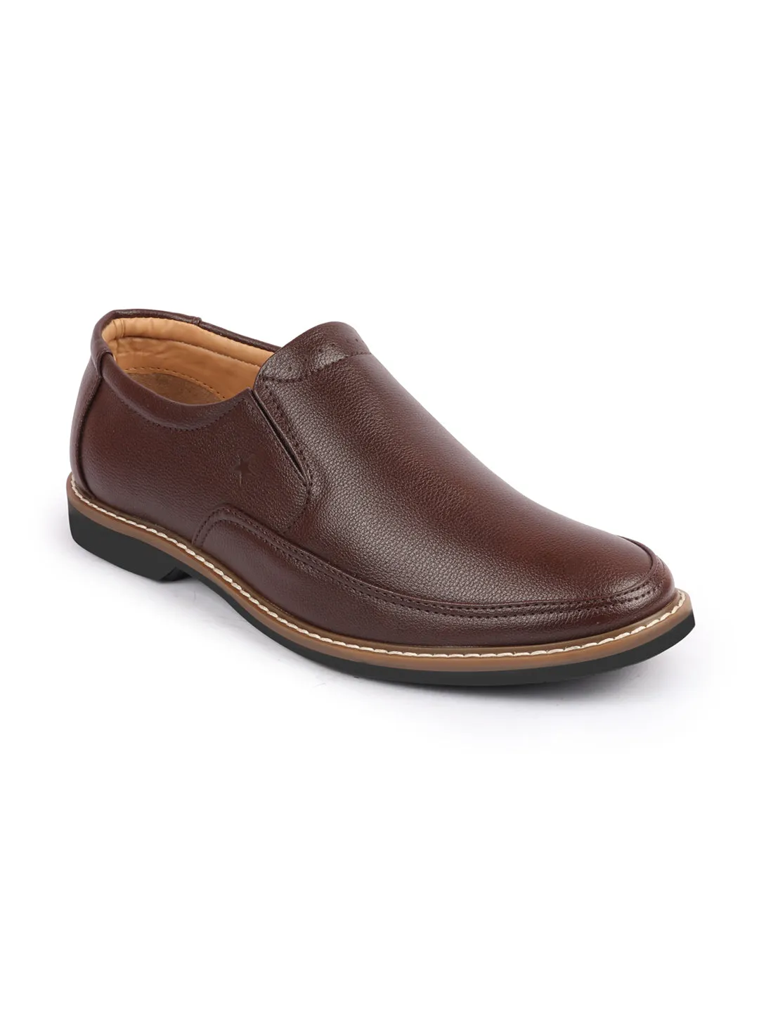 Men Brown Formal Superior Comfort Slip On Shoes