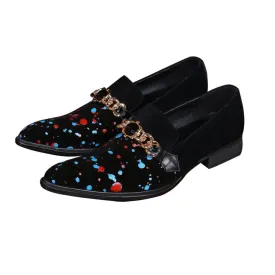 Men Pointed Slip On Printed Oxford Shoes