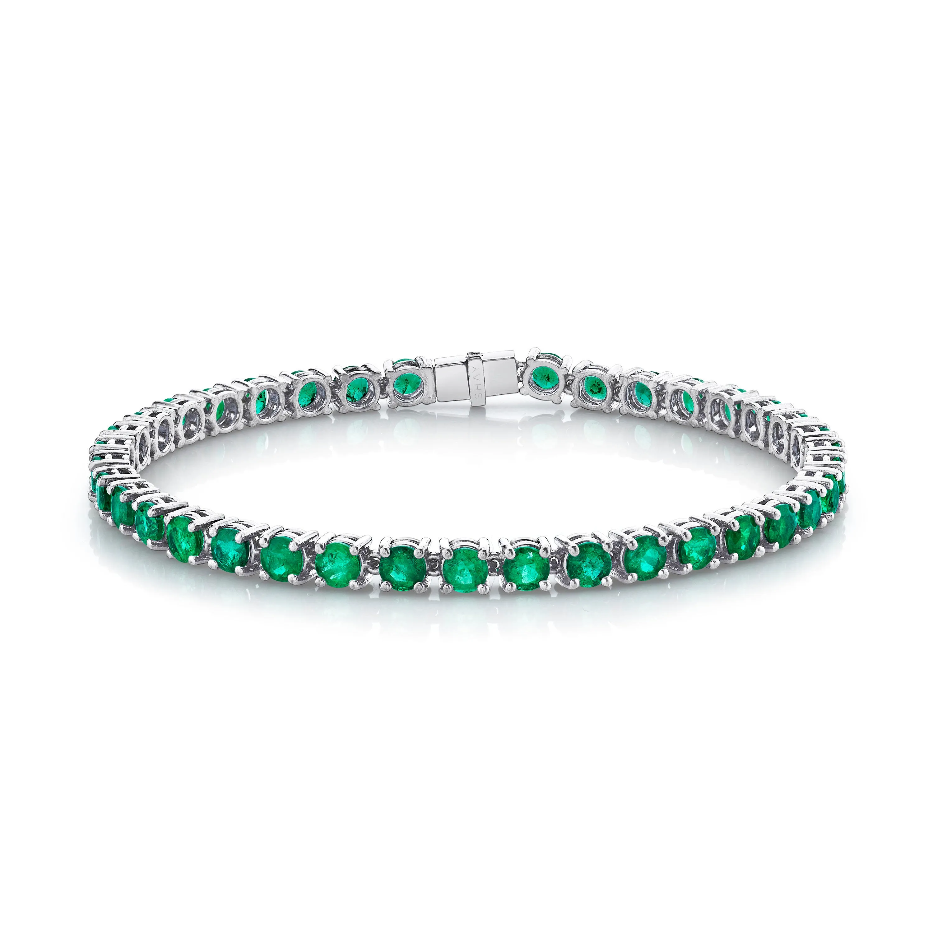 MEN'S ROUND EMERALD TENNIS BRACELET