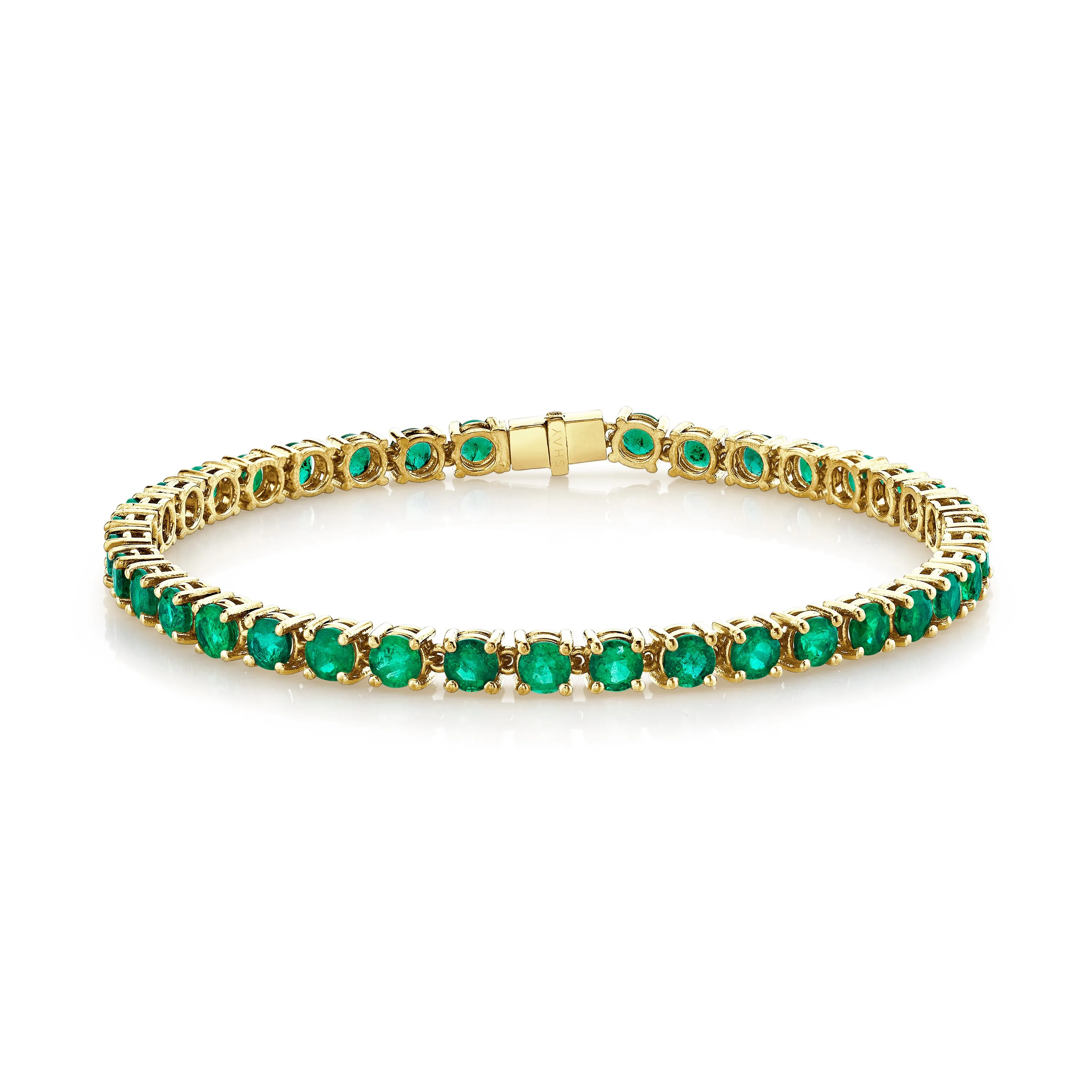 MEN'S ROUND EMERALD TENNIS BRACELET