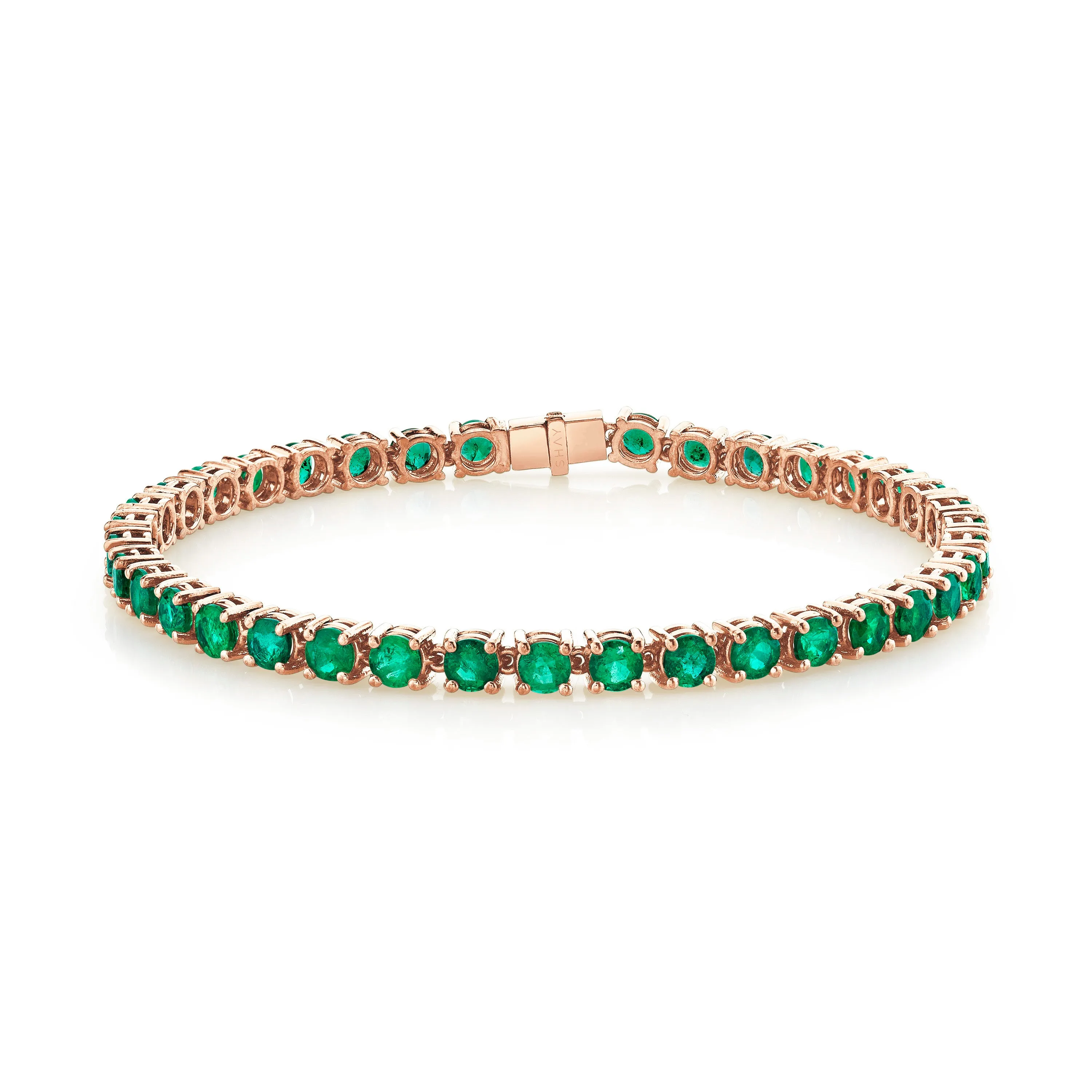 MEN'S ROUND EMERALD TENNIS BRACELET