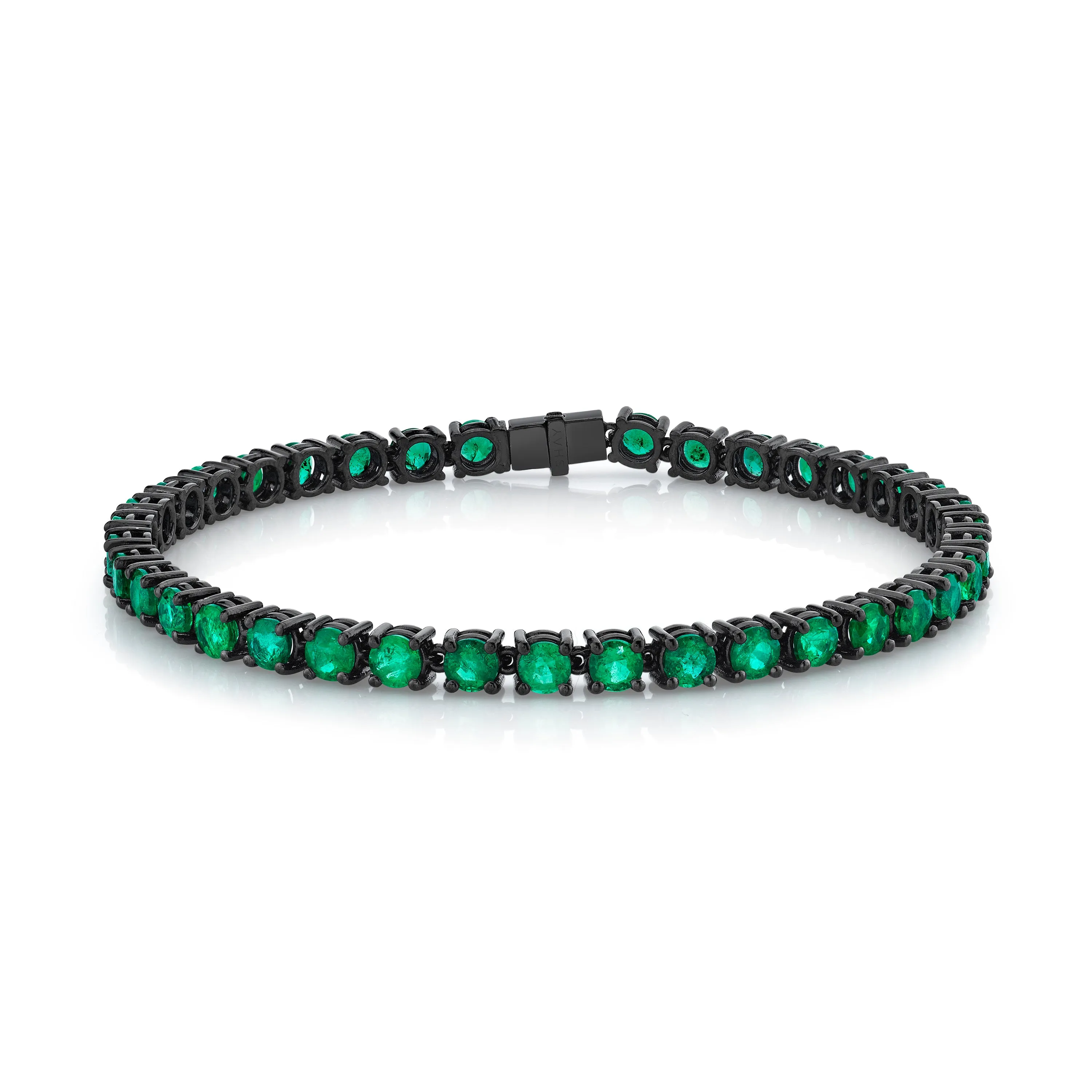 MEN'S ROUND EMERALD TENNIS BRACELET