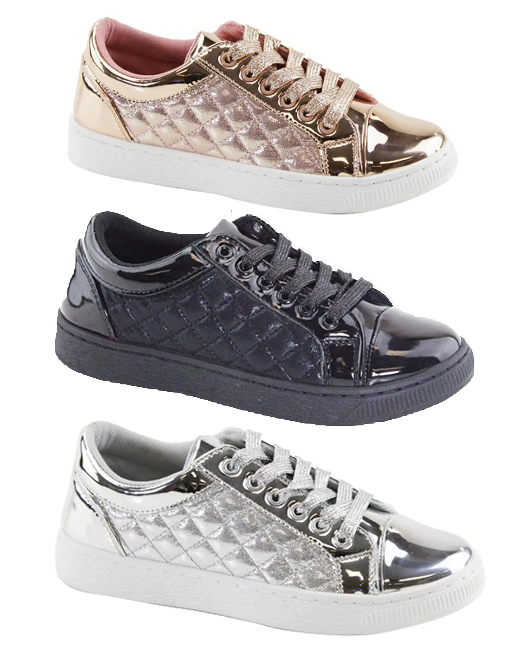 Metallic Round Toe Sneakers -Adult Sizes