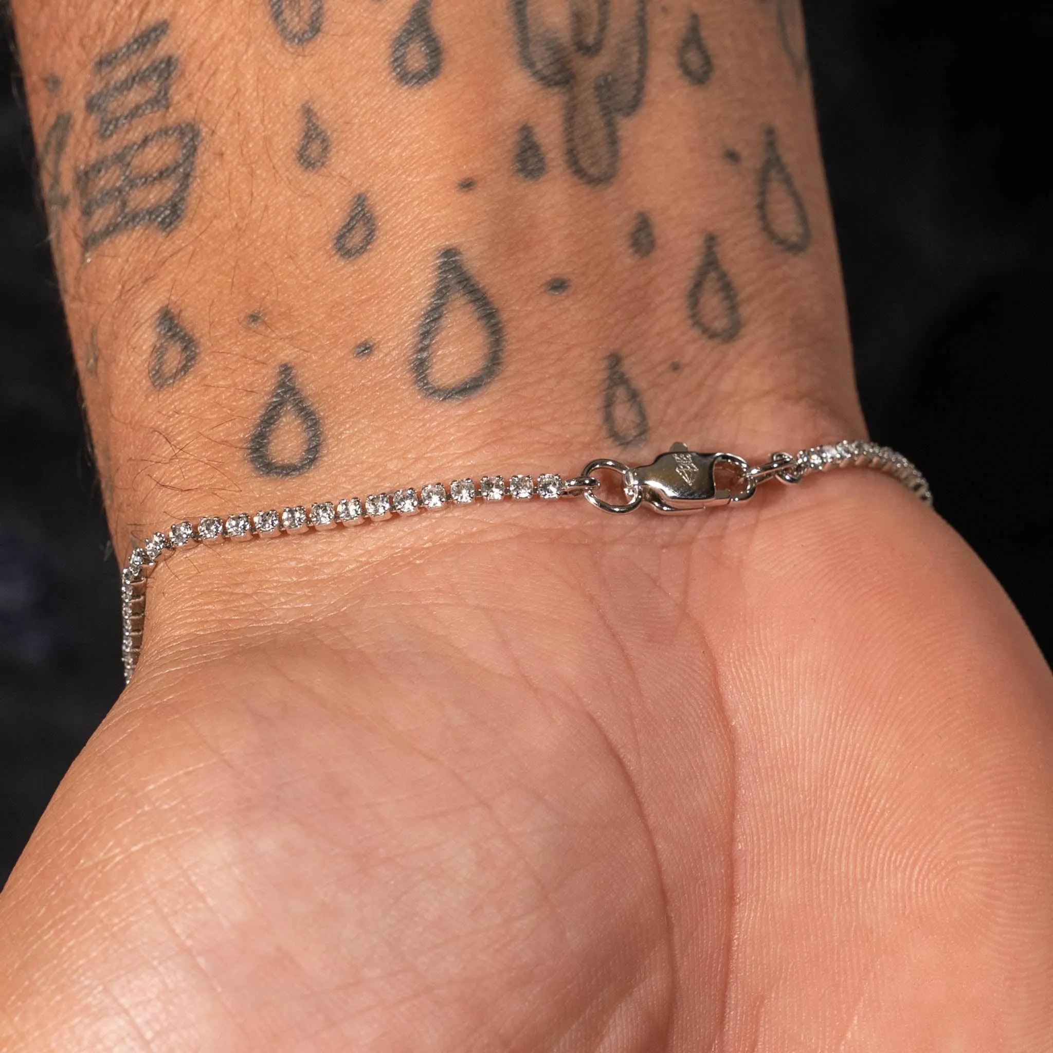 Micro Tennis Bracelet - White Gold