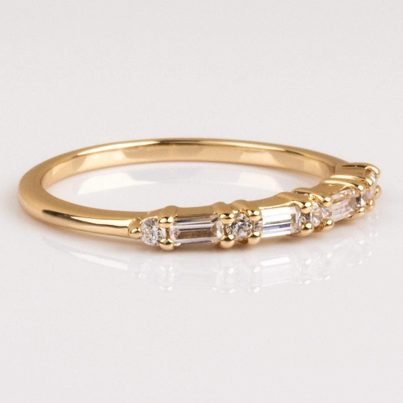 Multi Gem Baguette CZ Stacking Ring