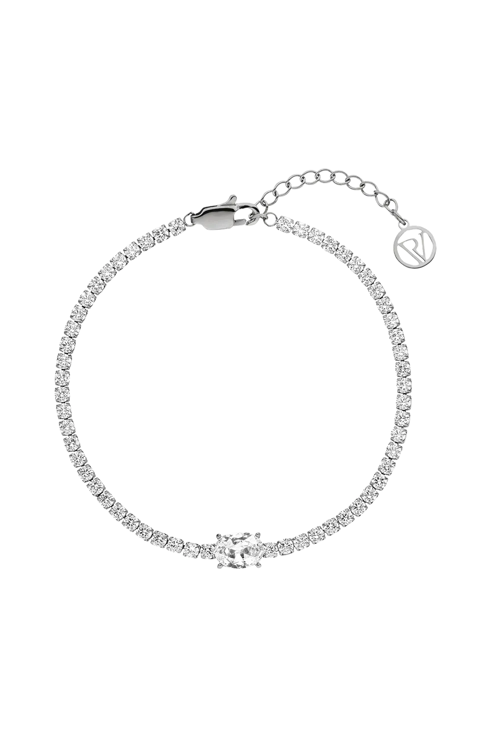 Oval Tennis Bracelet Silver