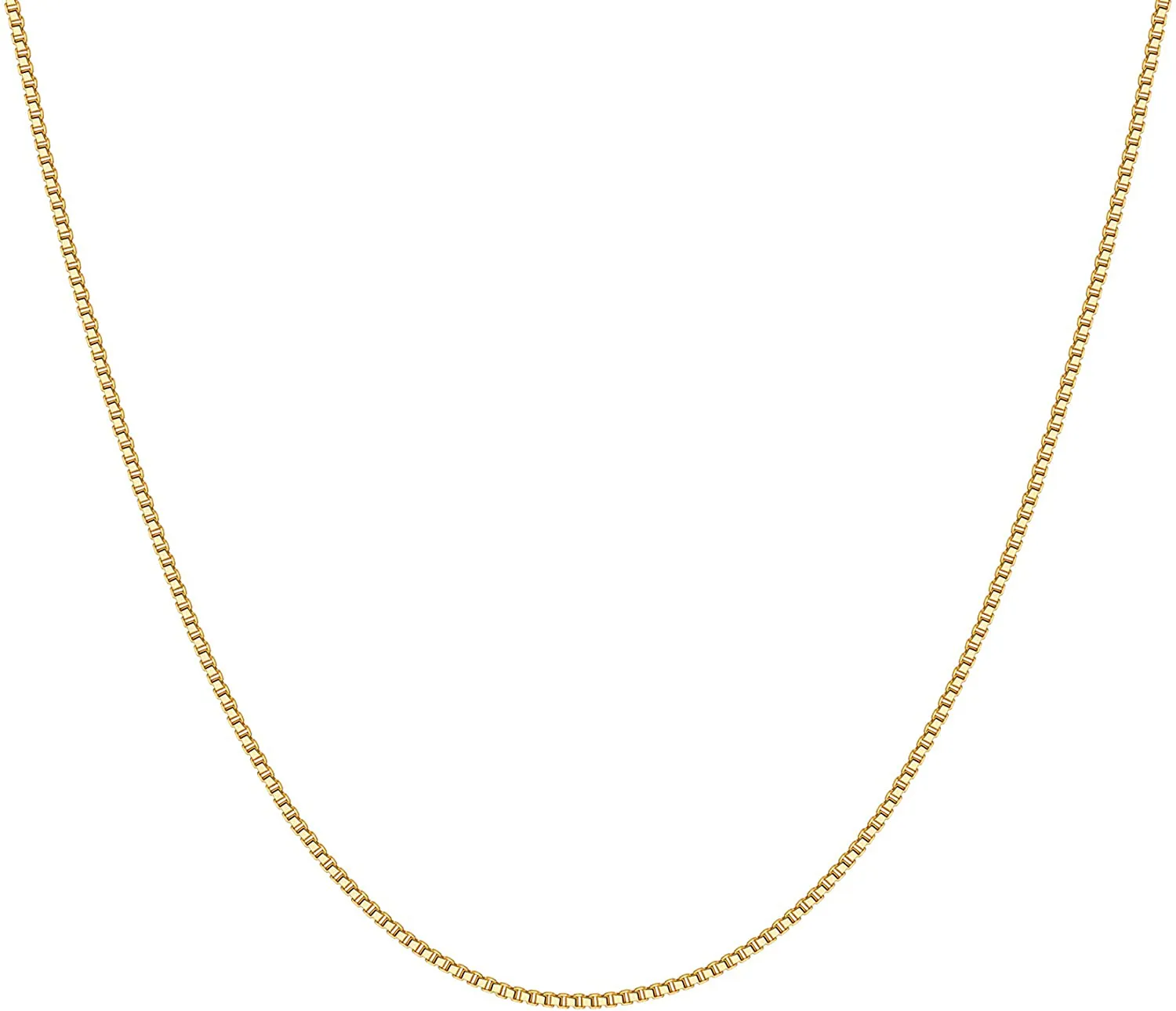 PAVOI 14K Gold Plated Curb Paperclip Box Sphere Bead Snake and Figaro Chain Adjustable Necklace