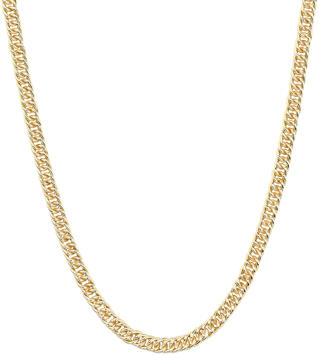 PAVOI 14K Gold Plated Curb Paperclip Box Sphere Bead Snake and Figaro Chain Adjustable Necklace